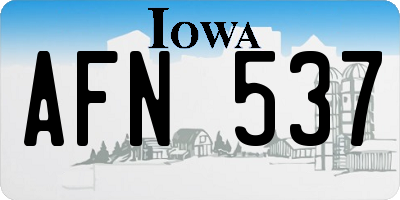 IA license plate AFN537
