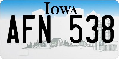IA license plate AFN538