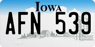 IA license plate AFN539