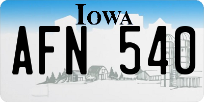 IA license plate AFN540