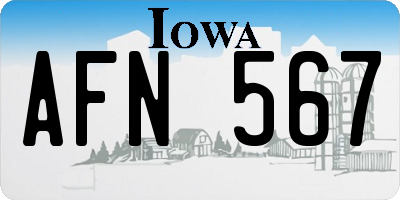IA license plate AFN567