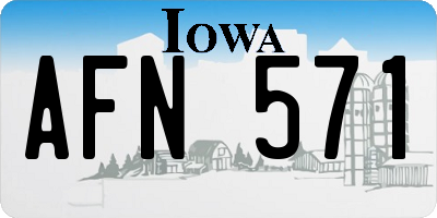 IA license plate AFN571