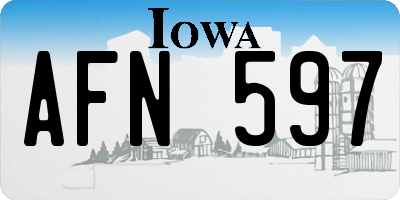 IA license plate AFN597