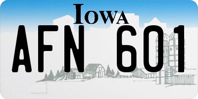 IA license plate AFN601