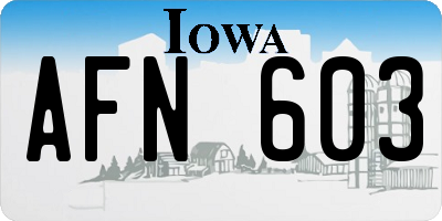 IA license plate AFN603