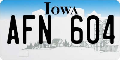 IA license plate AFN604