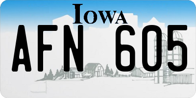 IA license plate AFN605