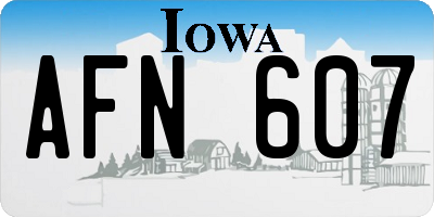 IA license plate AFN607
