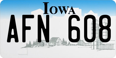 IA license plate AFN608