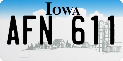 IA license plate AFN611