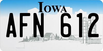 IA license plate AFN612