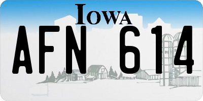 IA license plate AFN614