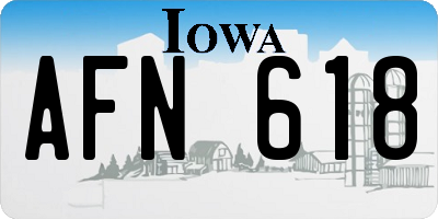 IA license plate AFN618