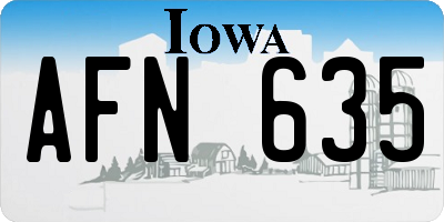 IA license plate AFN635