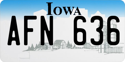 IA license plate AFN636