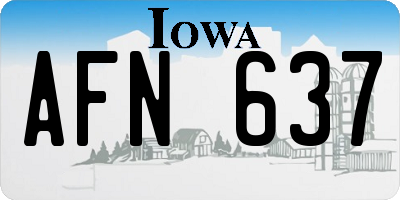 IA license plate AFN637
