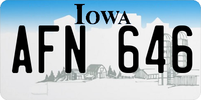 IA license plate AFN646