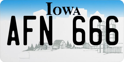 IA license plate AFN666
