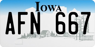 IA license plate AFN667