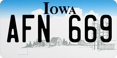 IA license plate AFN669