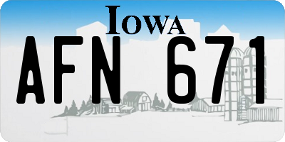 IA license plate AFN671