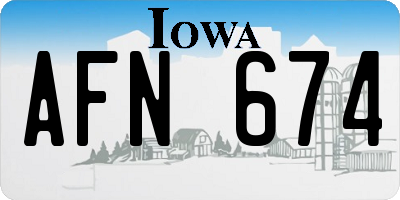 IA license plate AFN674