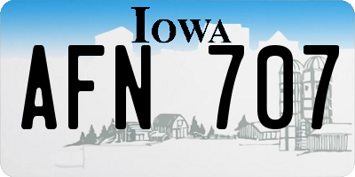 IA license plate AFN707