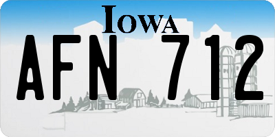 IA license plate AFN712