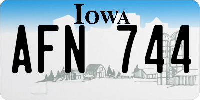 IA license plate AFN744