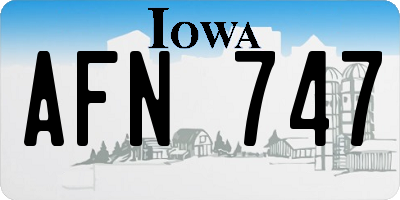 IA license plate AFN747