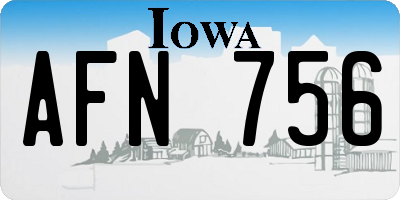 IA license plate AFN756