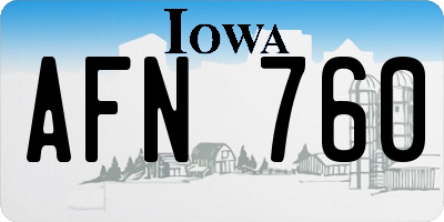 IA license plate AFN760