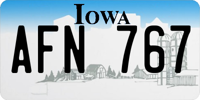 IA license plate AFN767