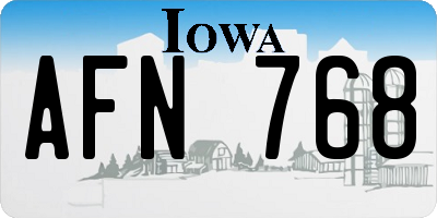 IA license plate AFN768