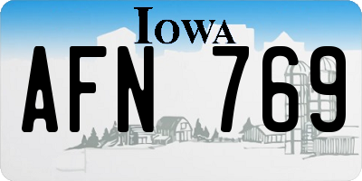 IA license plate AFN769