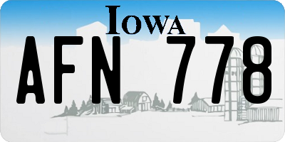 IA license plate AFN778