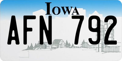 IA license plate AFN792