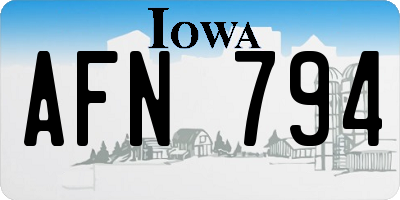 IA license plate AFN794
