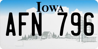 IA license plate AFN796