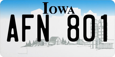IA license plate AFN801