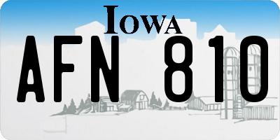 IA license plate AFN810