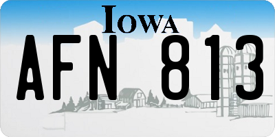 IA license plate AFN813