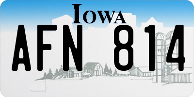 IA license plate AFN814