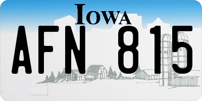 IA license plate AFN815