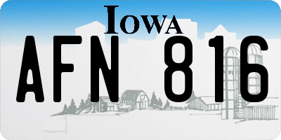 IA license plate AFN816