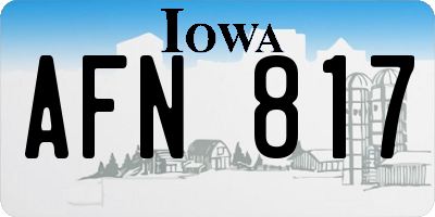 IA license plate AFN817