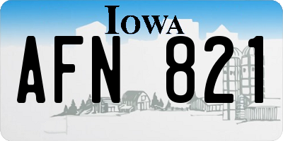 IA license plate AFN821