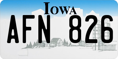IA license plate AFN826