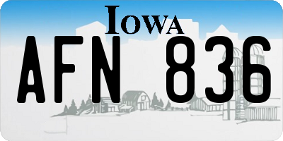 IA license plate AFN836