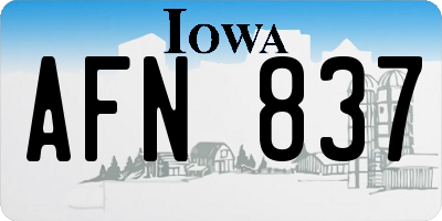 IA license plate AFN837
